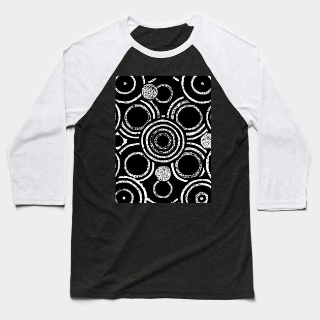 Chalk Circle Pattern Baseball T-Shirt by rendezbleu